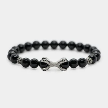 Qara Obsidian Daşı Qolbaq