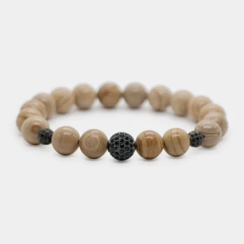 Taxta Görünüşlü Yəşəm (Jasper) Daşı Qolbaq