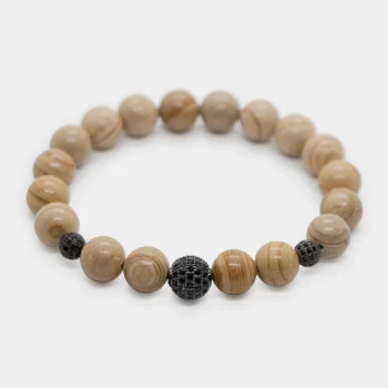 Taxta Görünüşlü Yəşəm (Jasper) Daşı Qolbaq