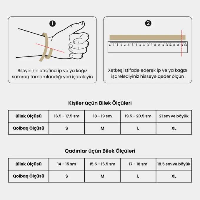 Bilək və Qolbaq Ölçüləri